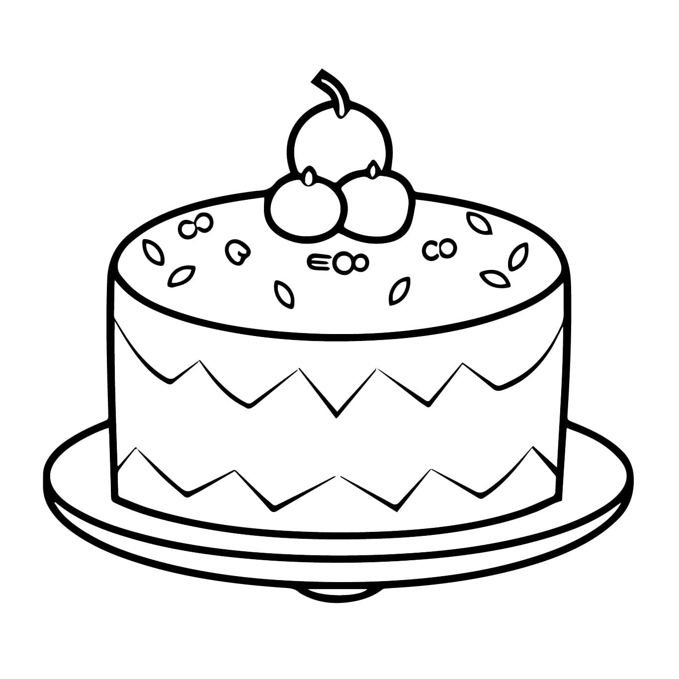Kake Utskrivbar for Barn fargelegging