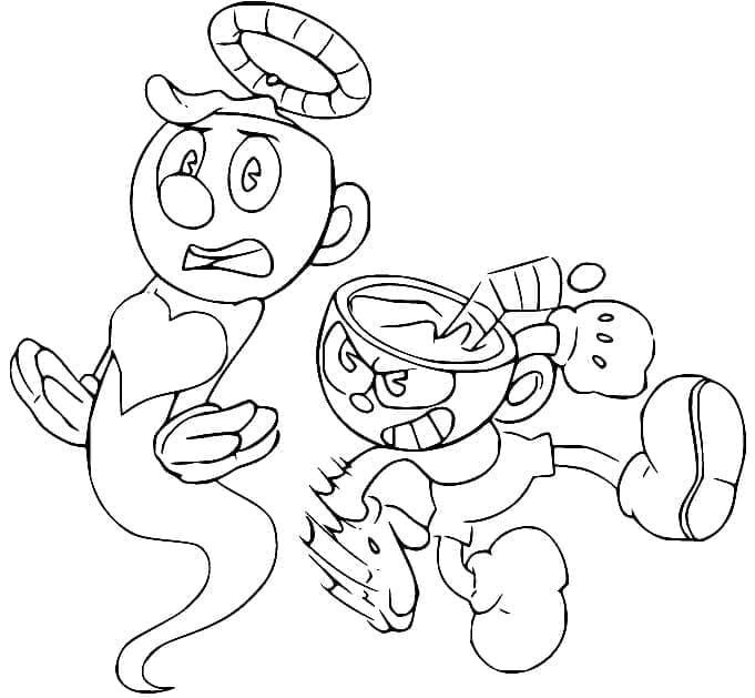 Karakter Cuphead fargelegging