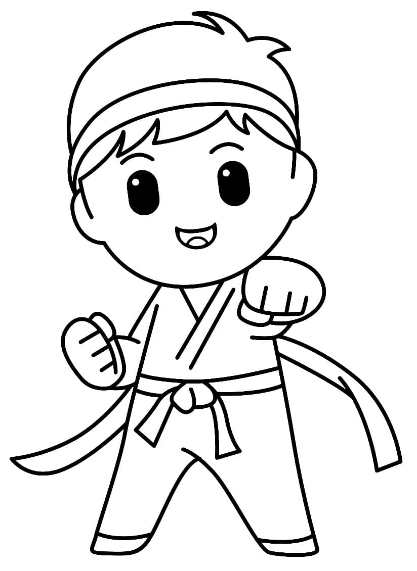 Karate Utskrivbar Gratis fargelegging