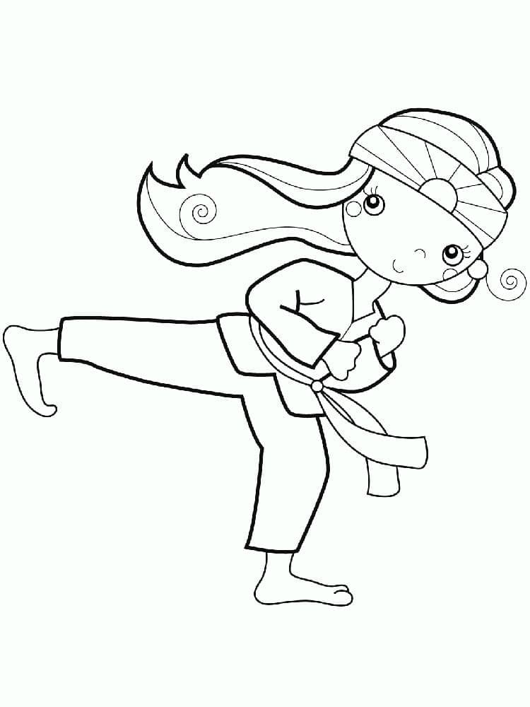 Karate Utskrivbar for Barn fargelegging