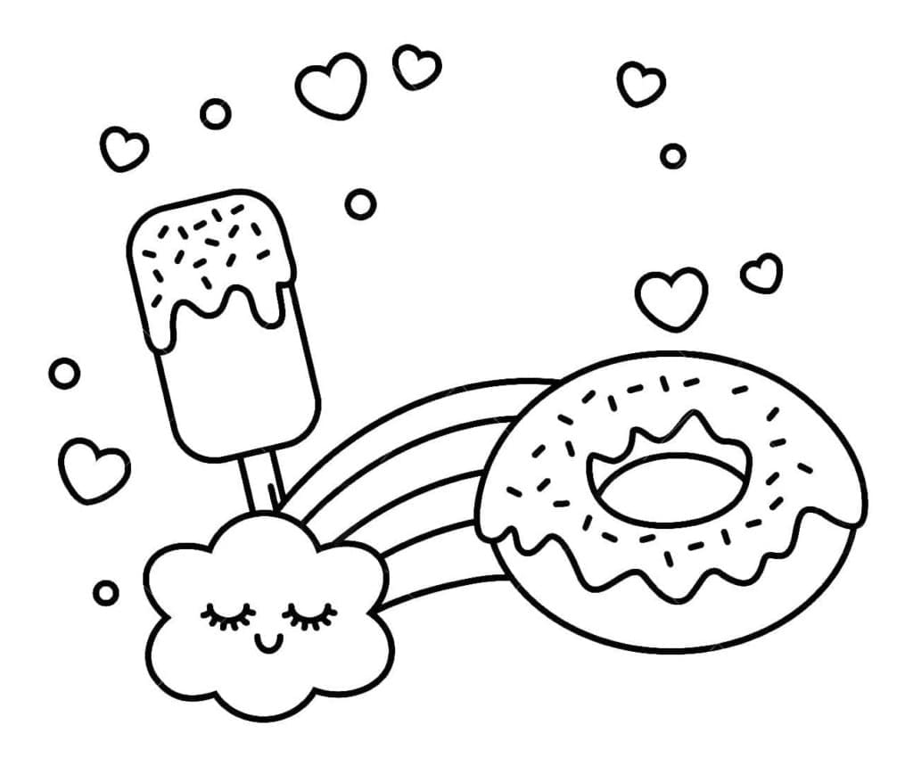 Kostnadsfri utskrivbar donut fargelegging