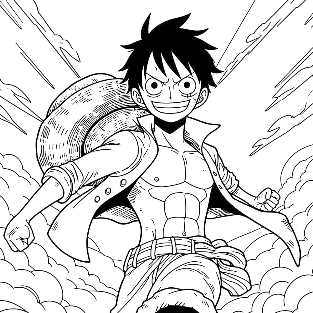Luffy Gratis Utskrivbar fargelegging