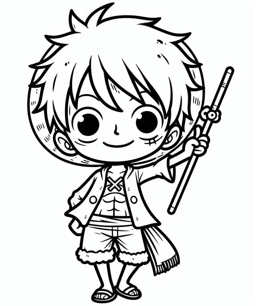 Luffy Utskrivbar for Barn fargelegging