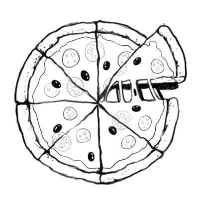 Pizza for 2 år gamle Barn fargelegging