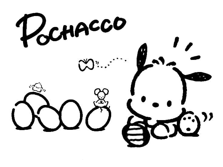 Pochacco for 4 år gamle Barn fargelegging