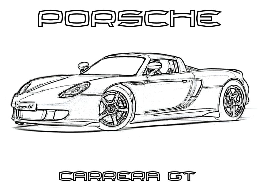 Porsche Utskrivbar for Barn fargelegging