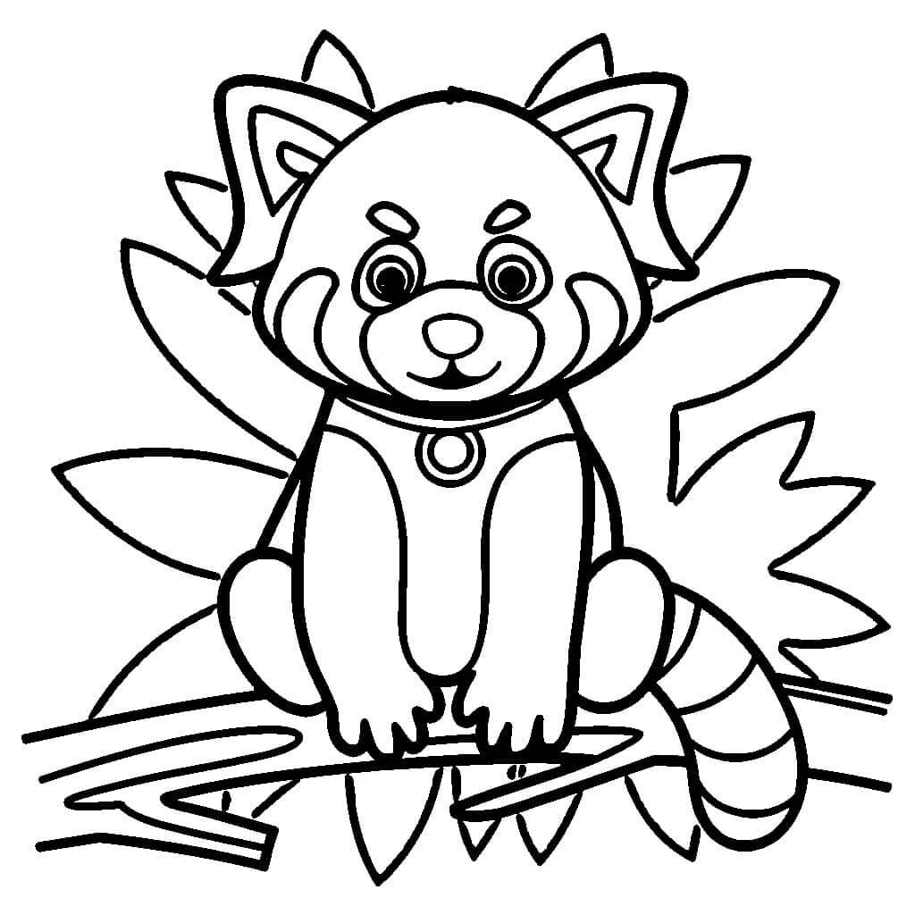 Rød Panda Fargeleggbar for Barn fargelegging