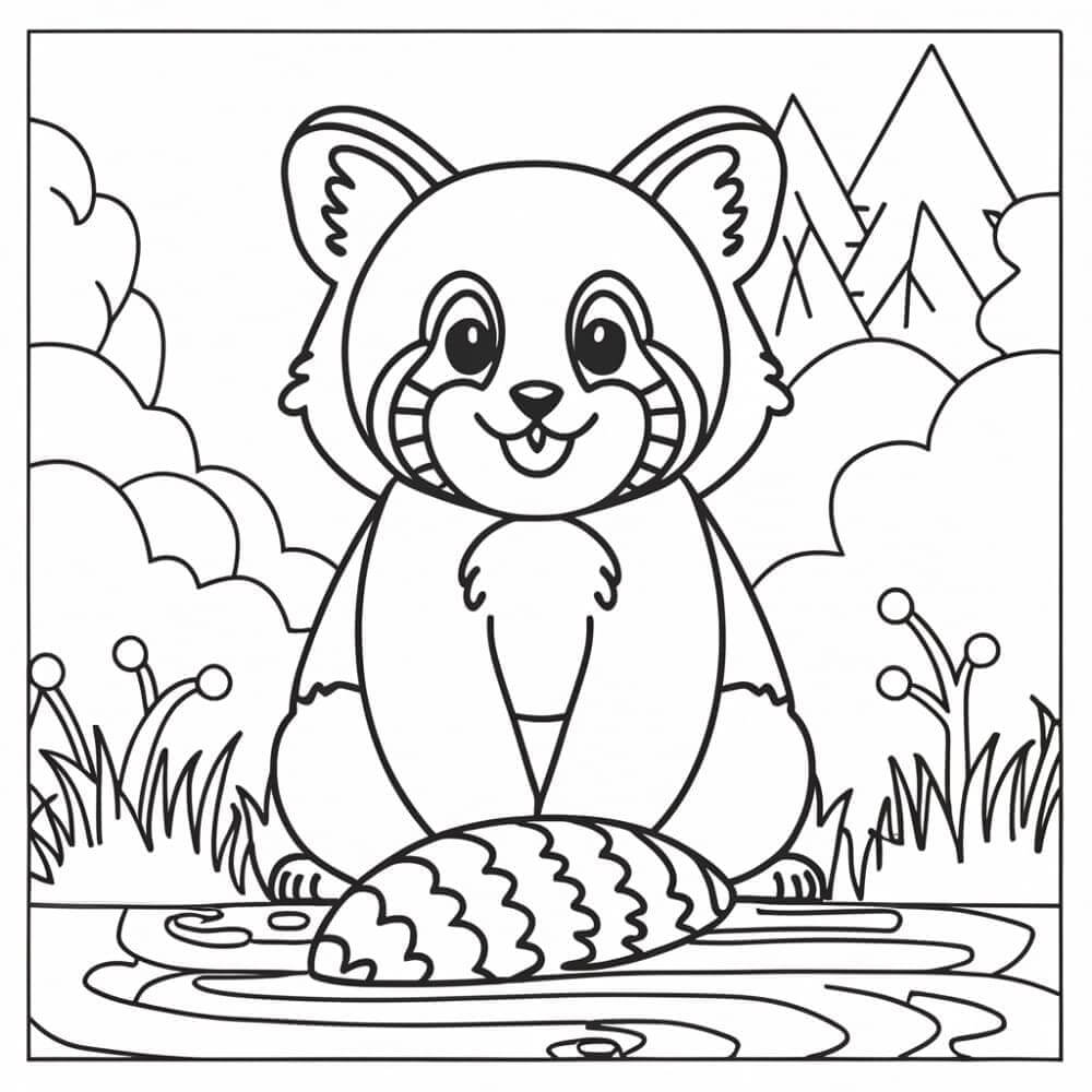 Rød Panda Gratis Utskrivbar fargelegging