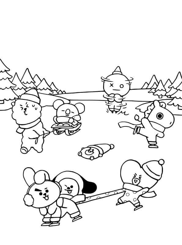 Skriv ut BT21 fargelegging