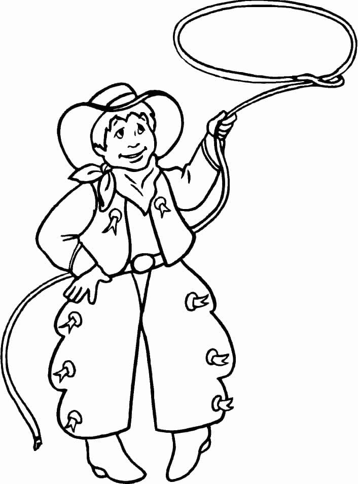 Skriv ut Cowboy fargelegging