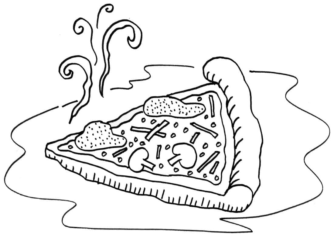 Skriv ut Pizza fargelegging