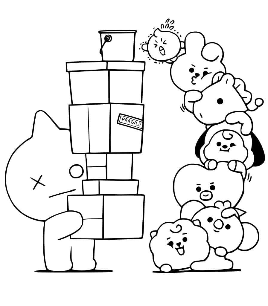 Søt BT21 fargelegging