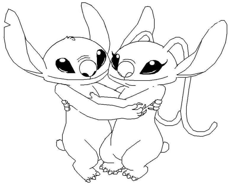 Stitch og Angel Gratis for Barn fargelegging