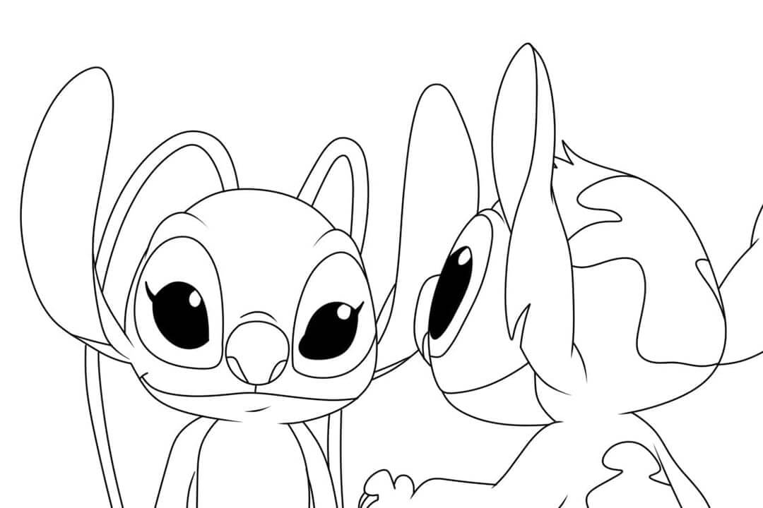 Stitch og Angel til Fargelegging fargelegging