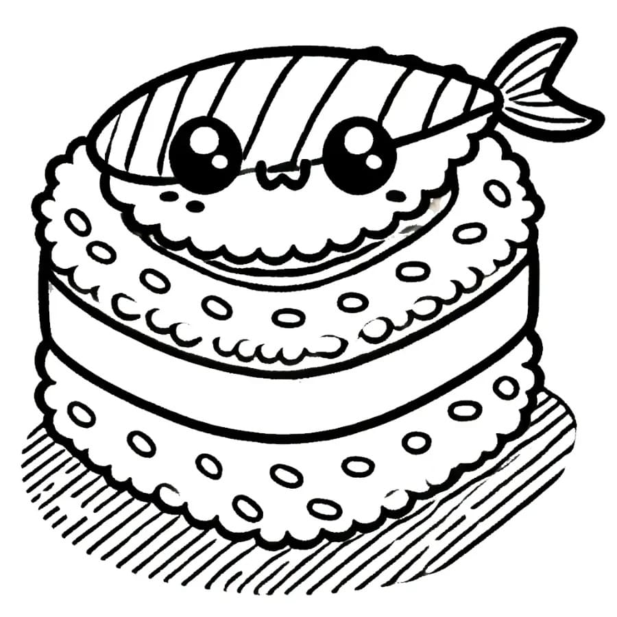 Sushi for utskrift fargelegging