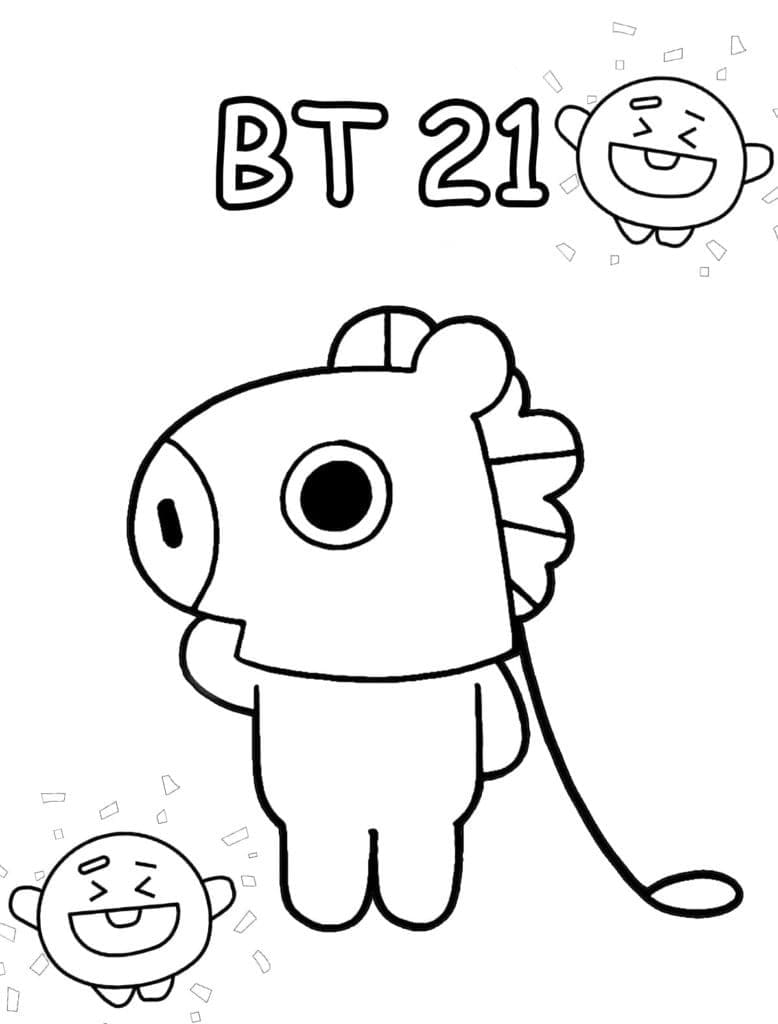 Tegneserie BT21 fargelegging