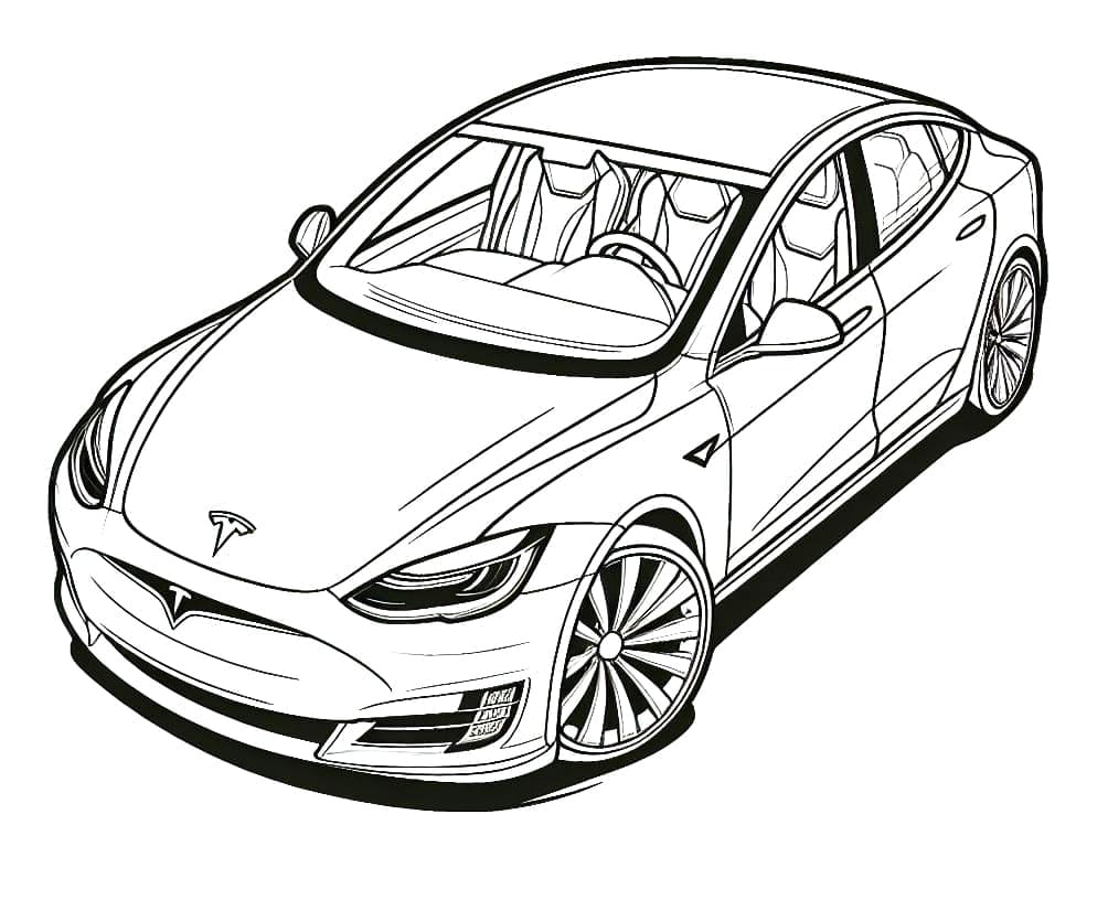Tesla Gratis Utskrivbar fargelegging
