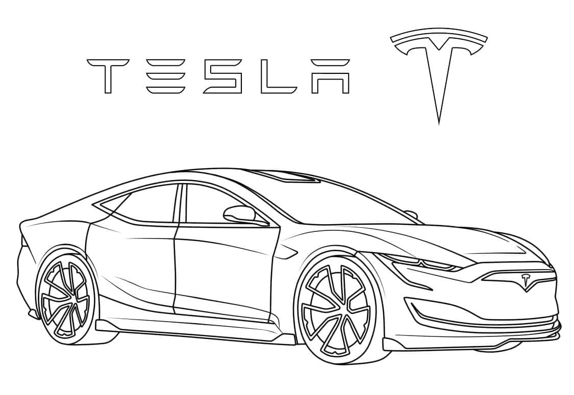 Tesla Utskrivbar for Barn fargelegging