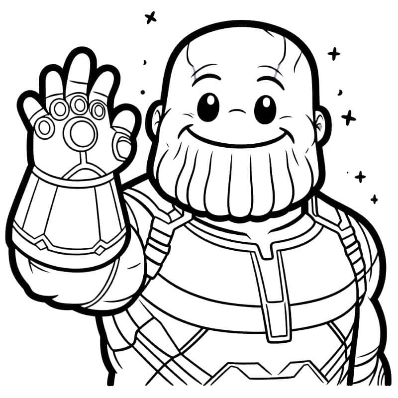 Thanos Utskrivbar for Barn fargelegging
