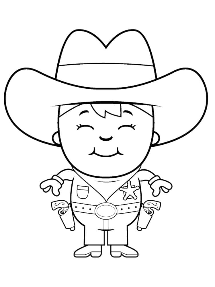 Utskrivbar Cowboy fargelegging