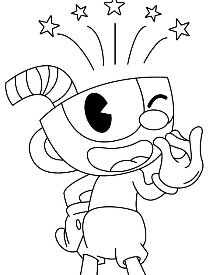 Utskrivbar Cuphead Bilde for Barn fargelegging