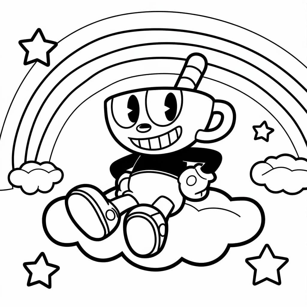 Utskrivbar Cuphead fargelegging