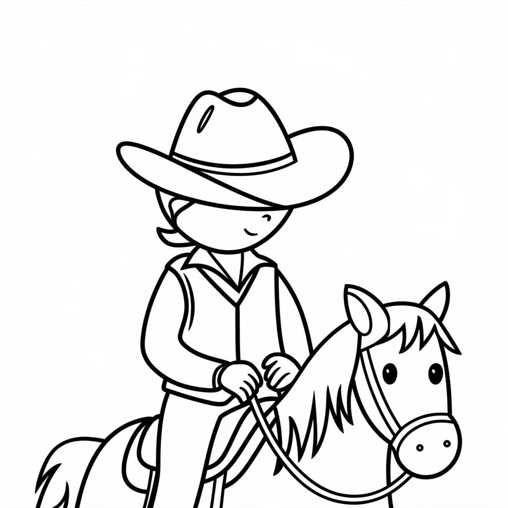 Utskrivbar Gratis Cowboy fargelegging