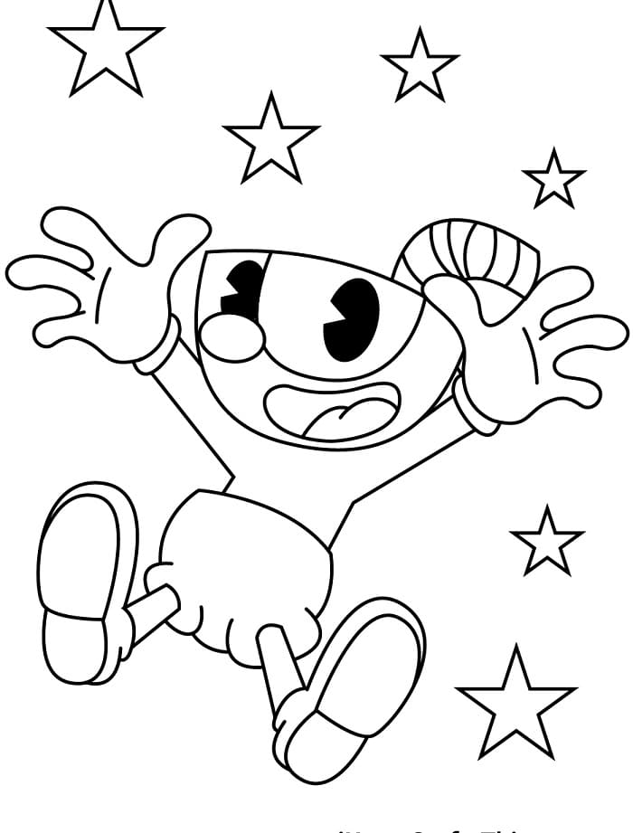 Utskrivbar Gratis Cuphead fargelegging