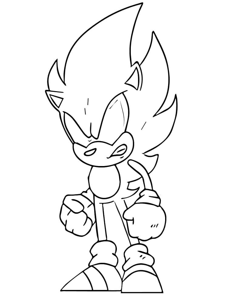 Utskrivbar Gratis Dark Sonic fargelegging