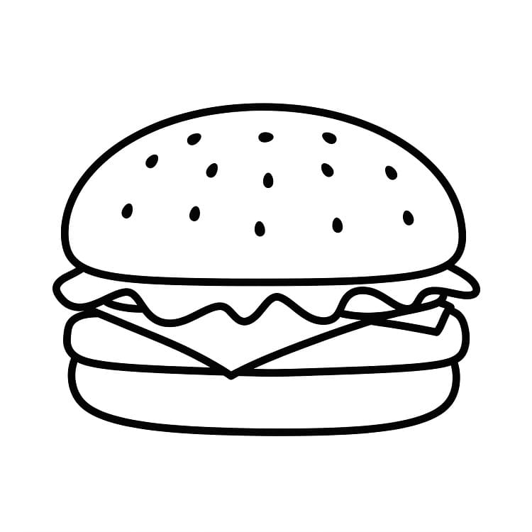 Utskrivbar Gratis Hamburger fargelegging