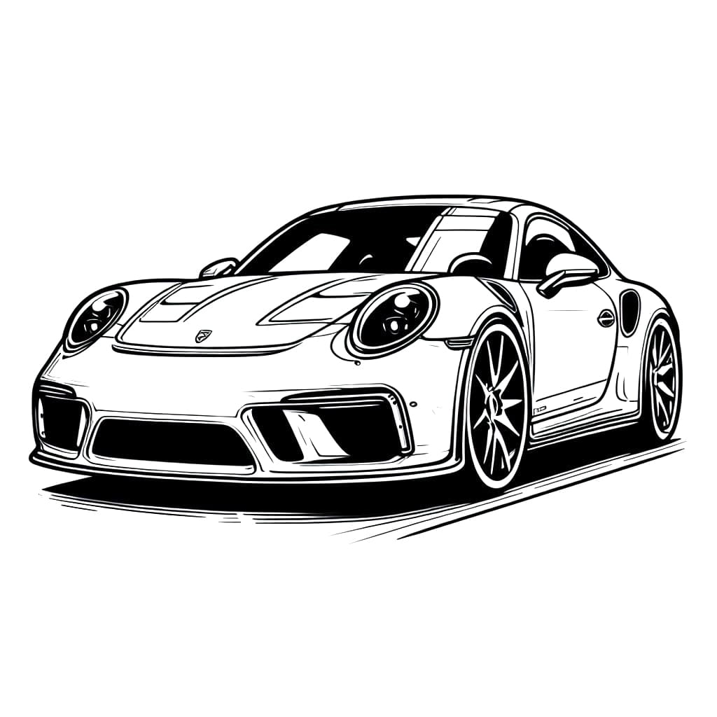 Utskrivbar Gratis Porsche fargelegging