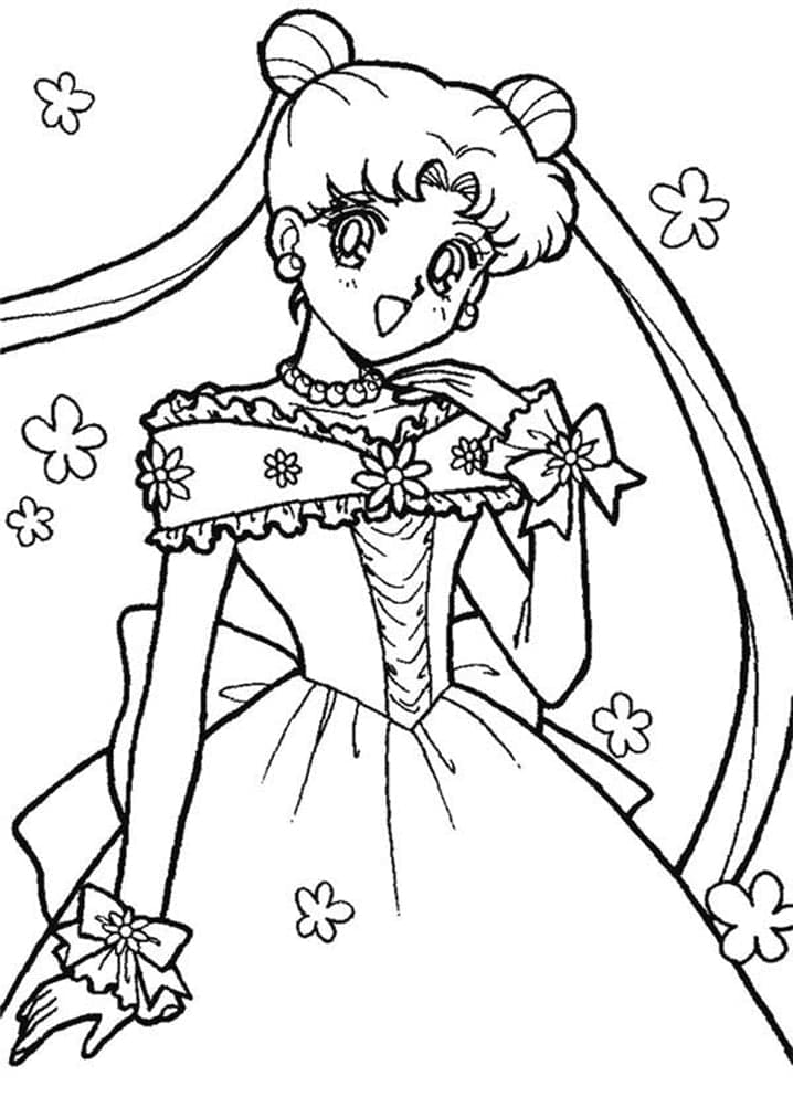 Utskrivbar Gratis Sailor Moon fargelegging