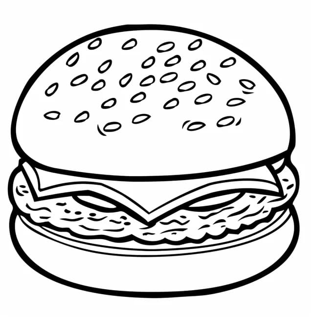 Utskrivbar Hamburger Bilde fargelegging