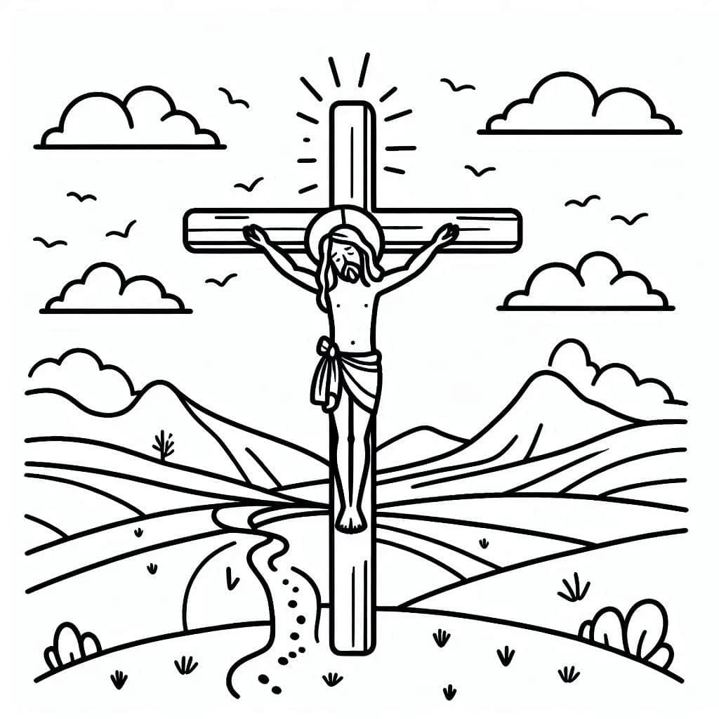 Utskrivbar Jesus fargelegging