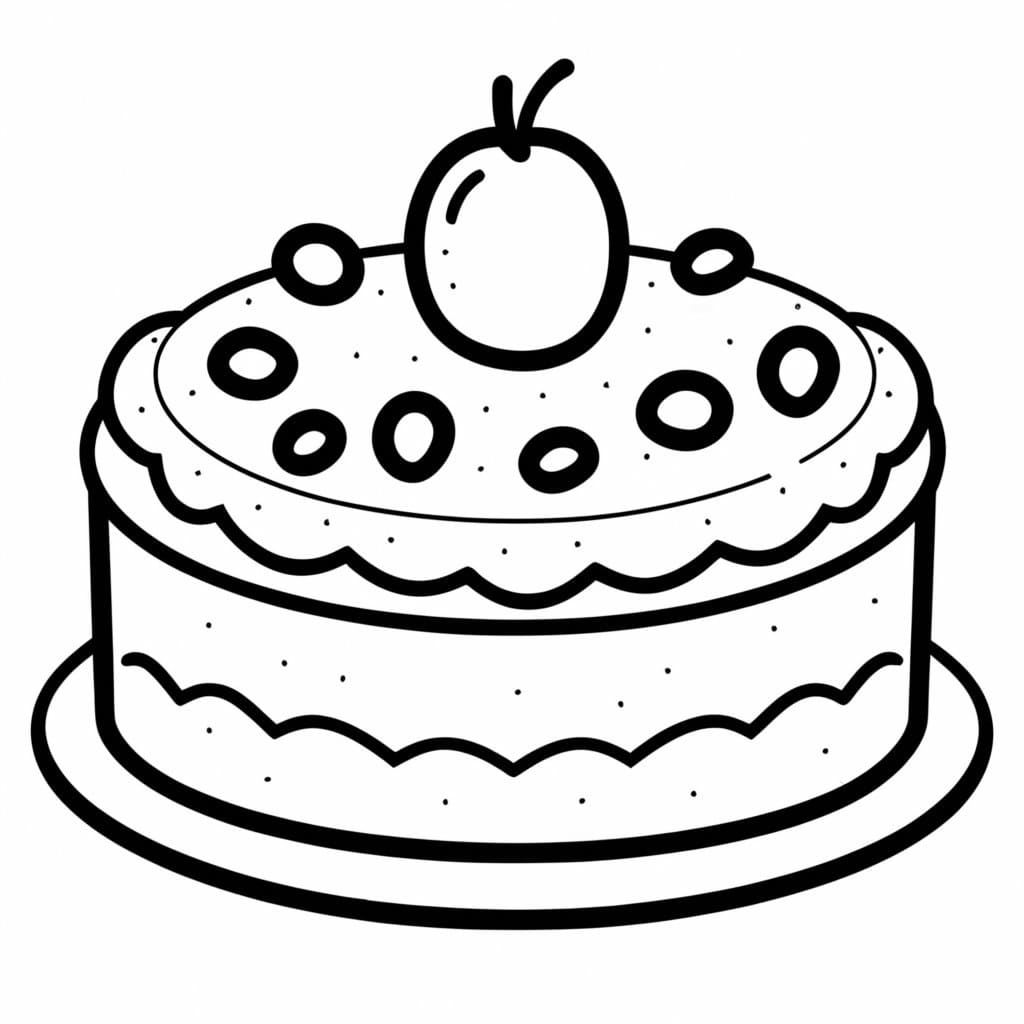 Utskrivbar Kake Bilde for Barn fargelegging