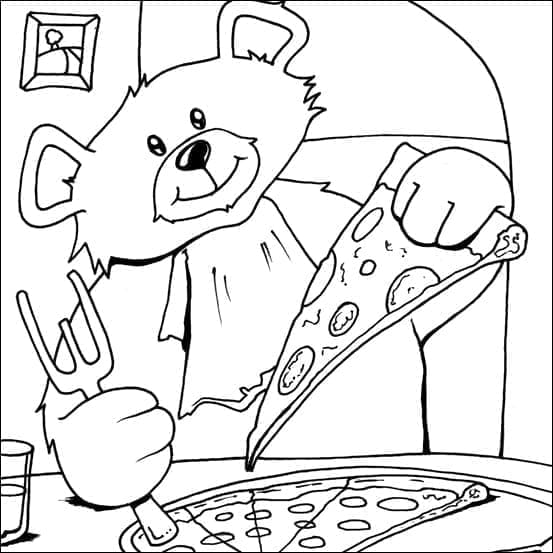 Utskrivbar Pizza Bilde fargelegging