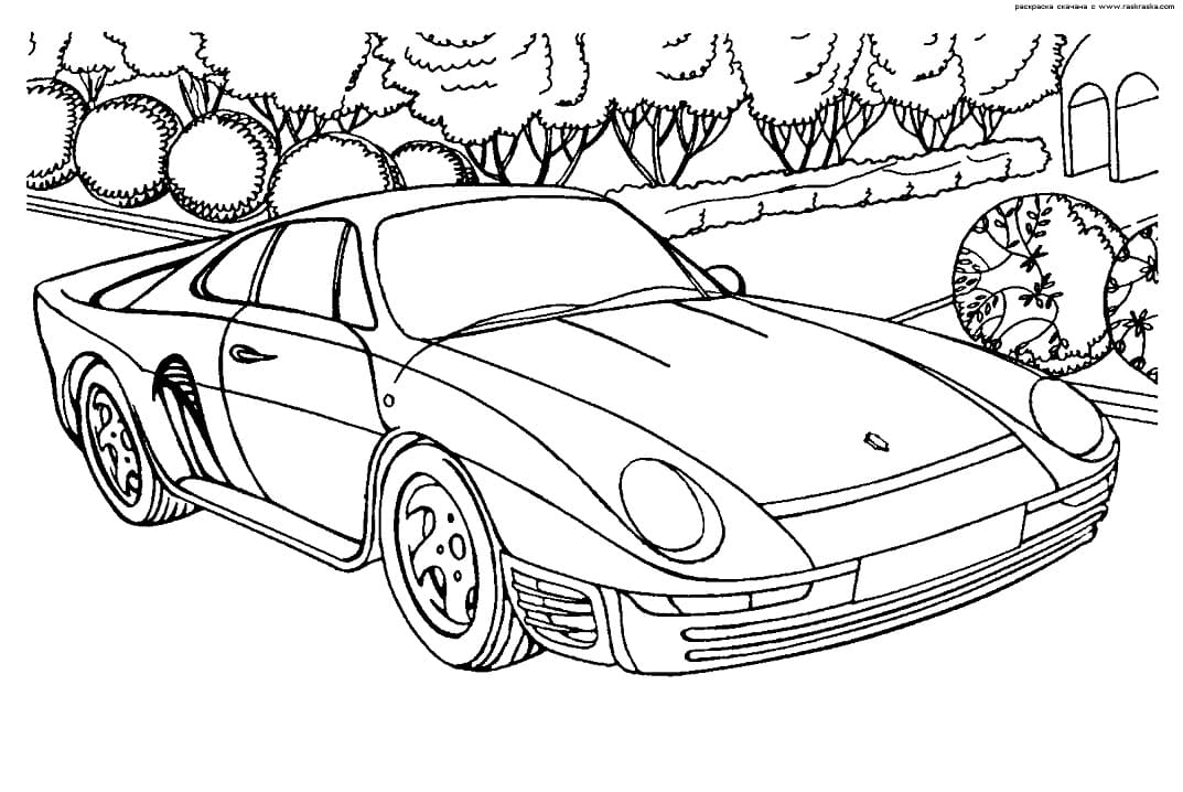 Utskrivbar Porsche fargelegging
