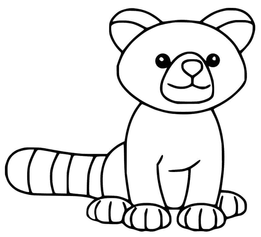 Utskrivbar Rød Panda fargelegging