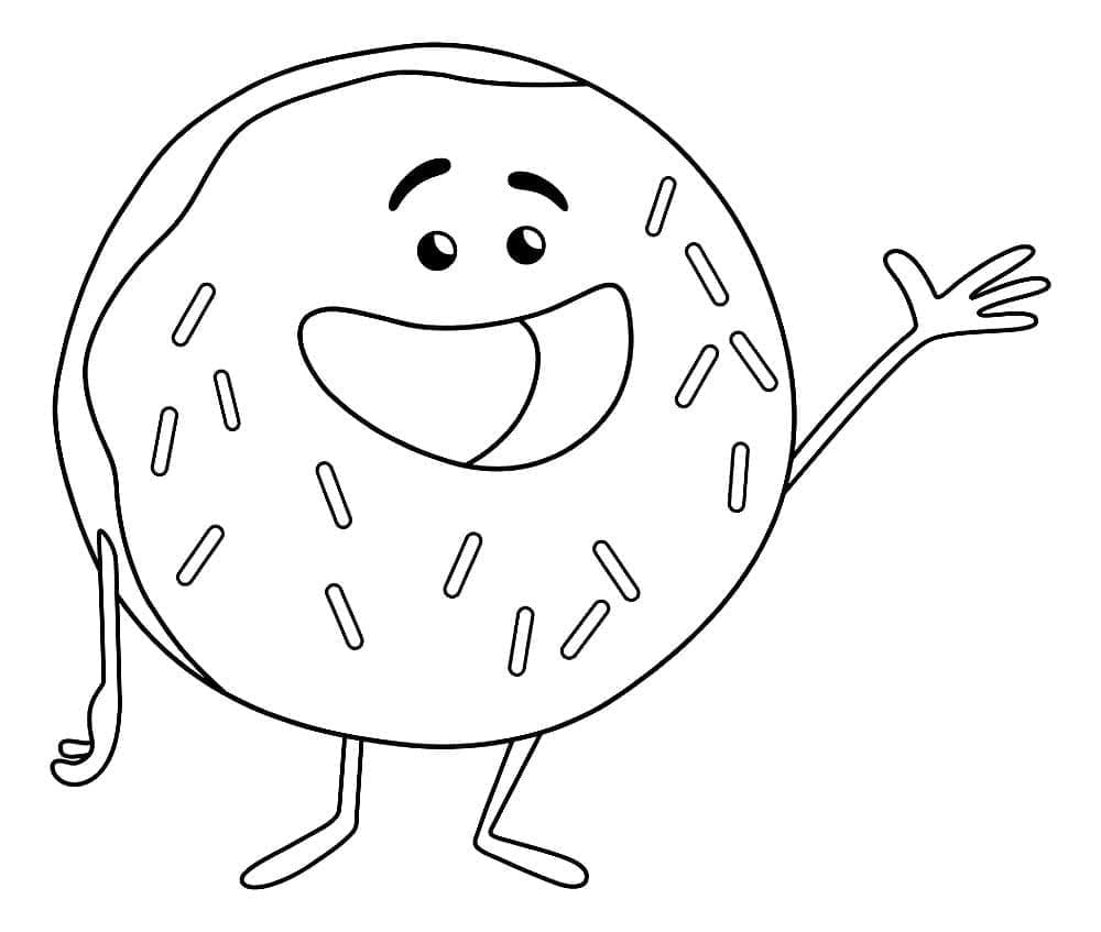 Utskrivbar donut for barn fargelegging