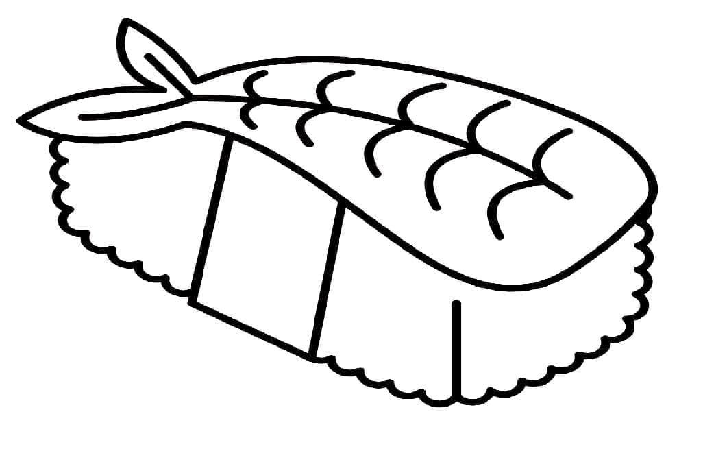 Utskrivbar sushi for barn fargelegging