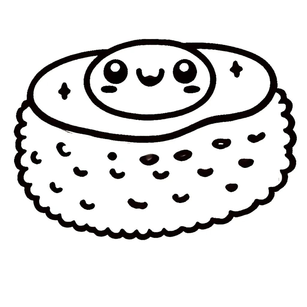 Utskrivbart sushi-bilde fargelegging