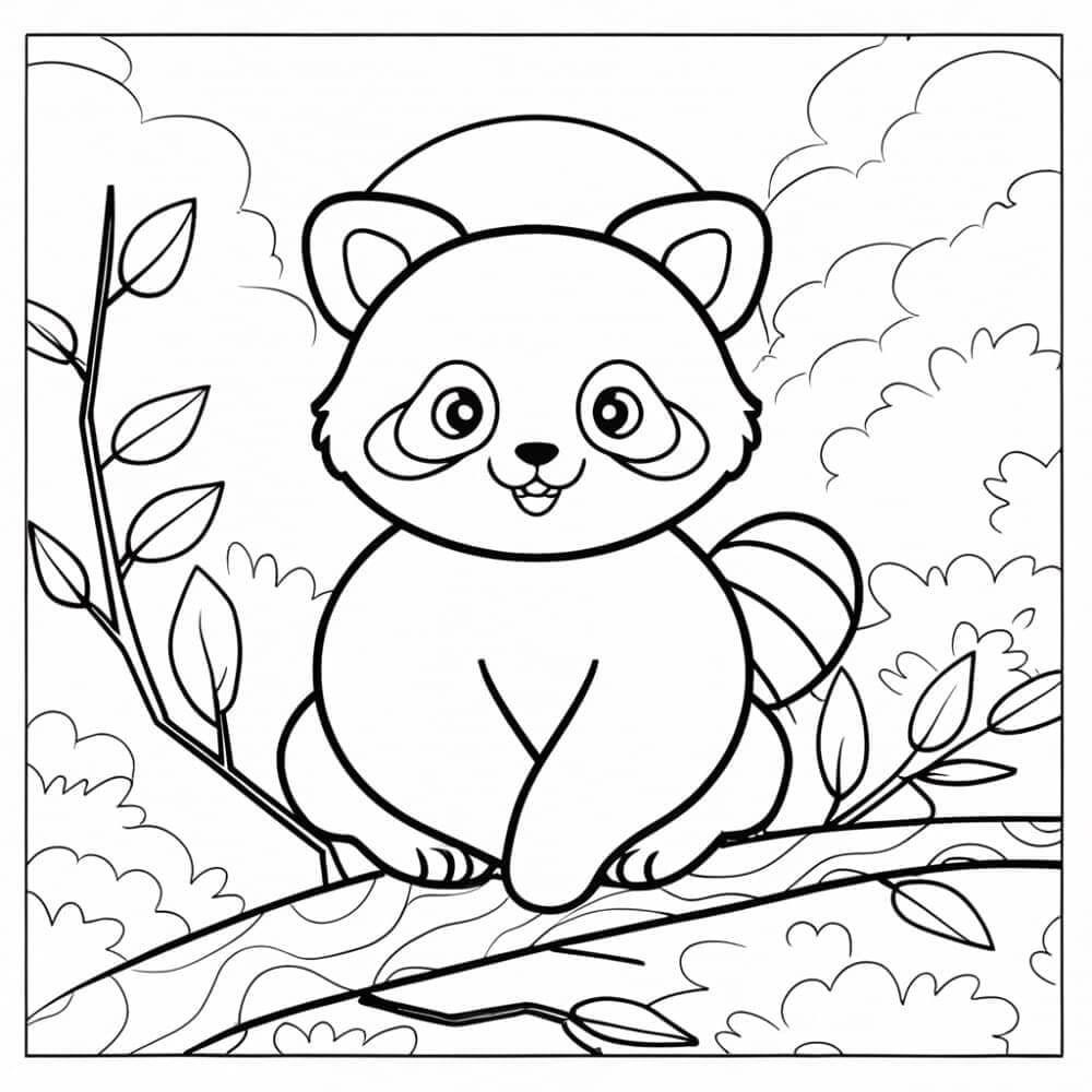 Vennlig Rød Panda fargelegging