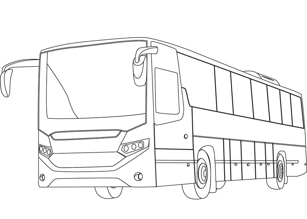 Buss Utskriftbar for Barn fargelegging