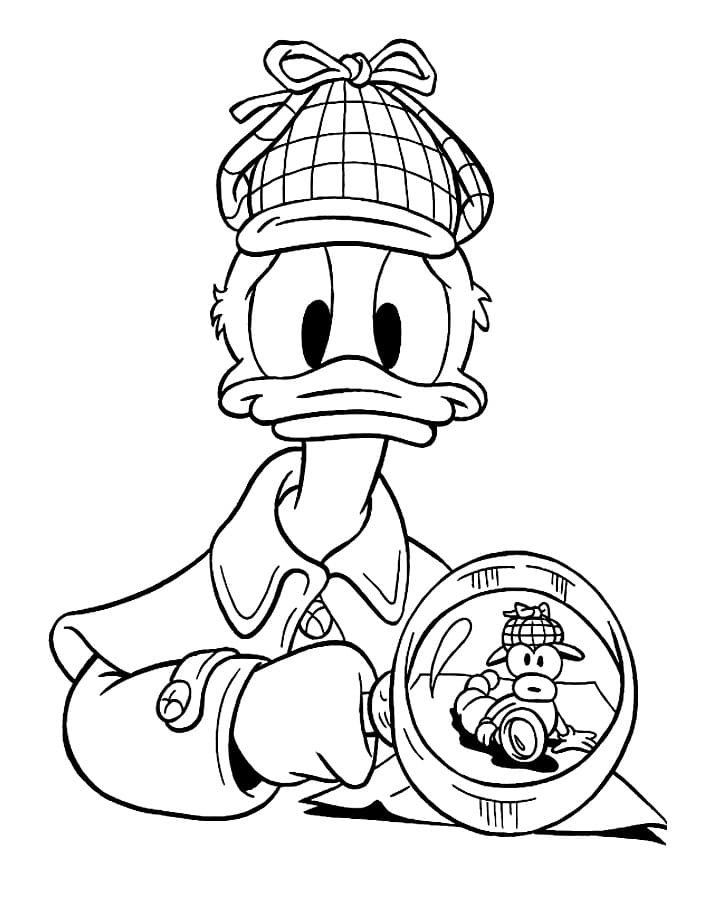 Detektiv Donald Duck fargelegging