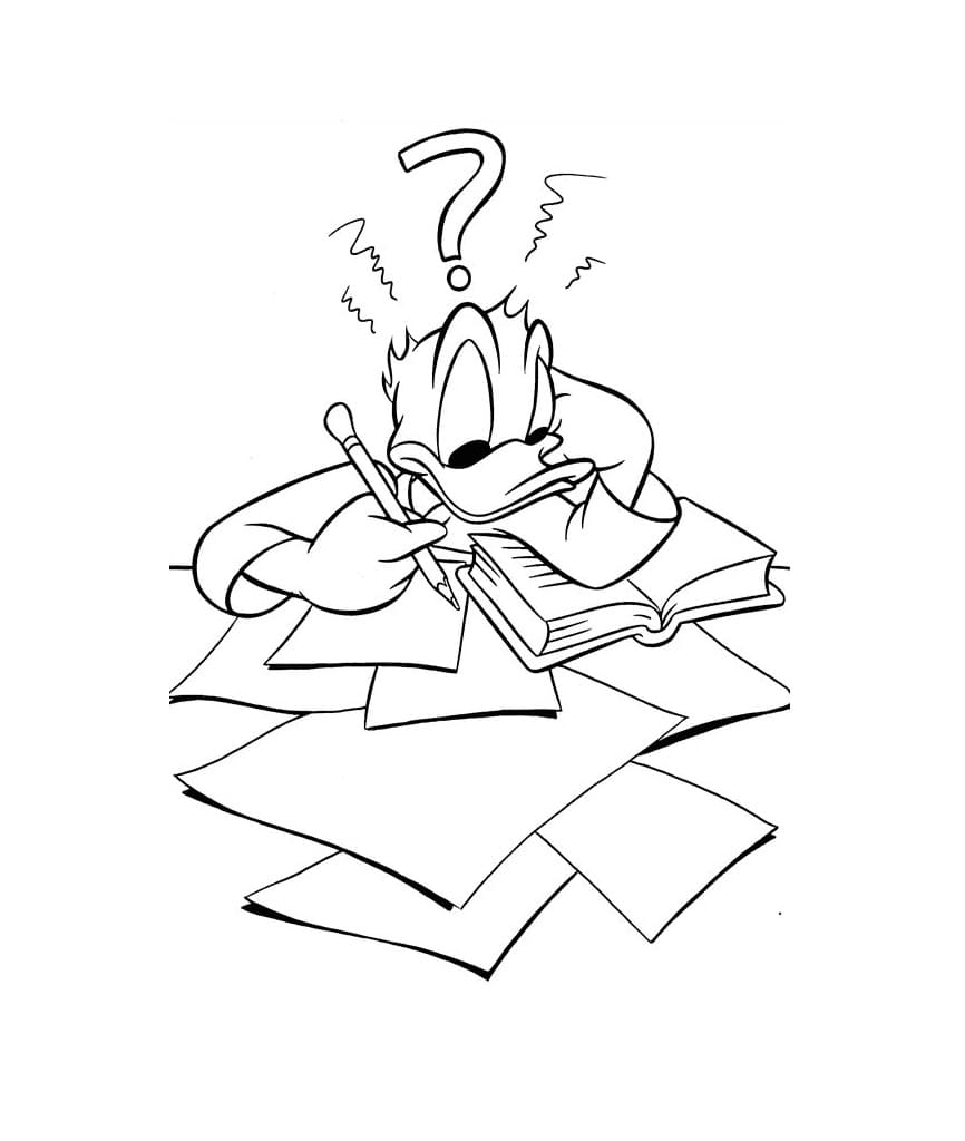 Donald Duck Studerer fargelegging