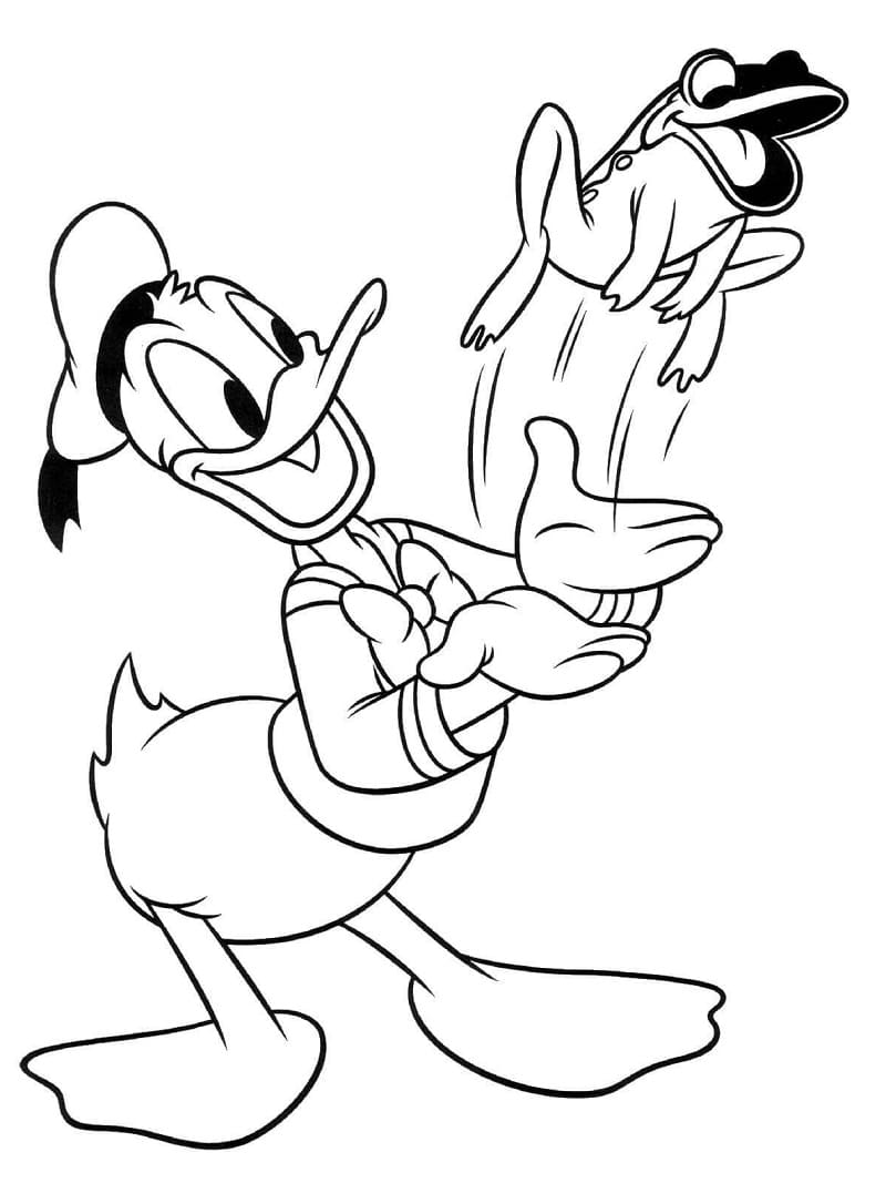 Donald Duck og Frosk fargelegging