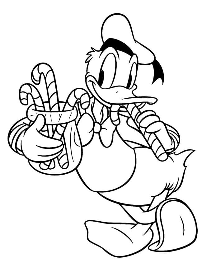Donald Duck og Godteri-stokk fargelegging