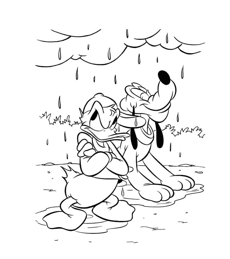Donald Duck og Pluto fargelegging