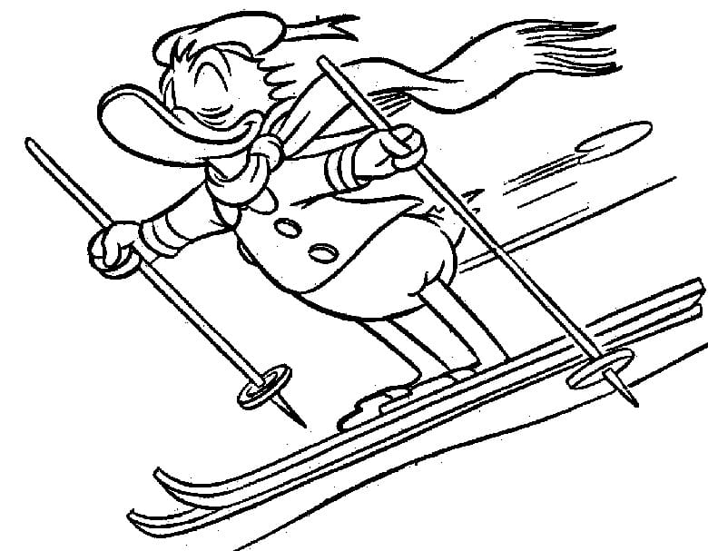 Donald Duck på Ski fargelegging