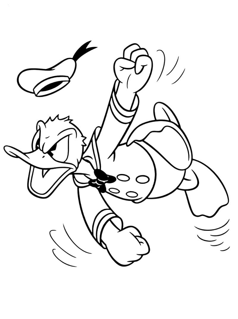 Donald Duck-tegning fargelegging